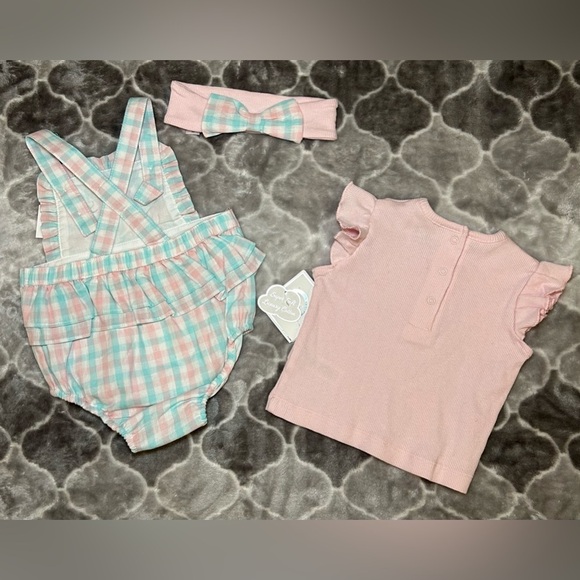 NWT LITTLE ME Baby Girl's 3-Piece Tee, Bodysuit & Headband Set- Size 6M - Picture 6 of 12
